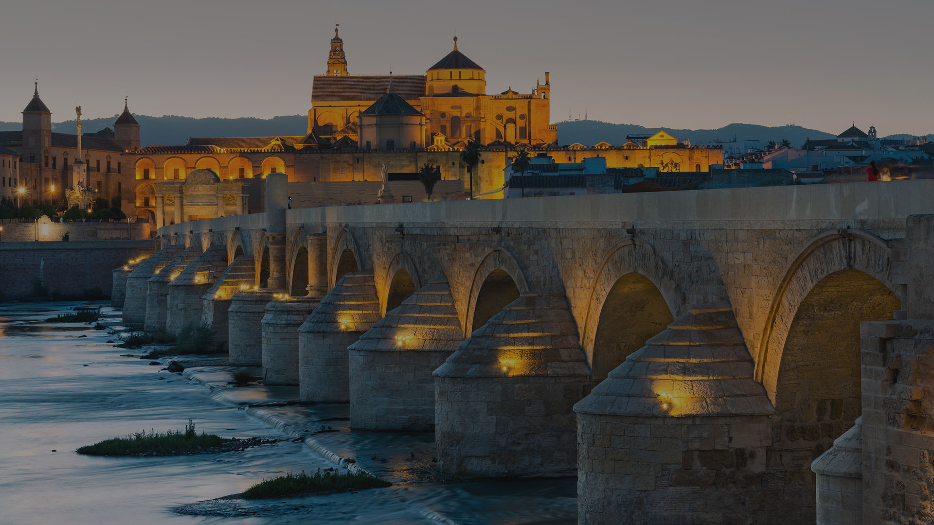 View of the city of Cordoba at dusk