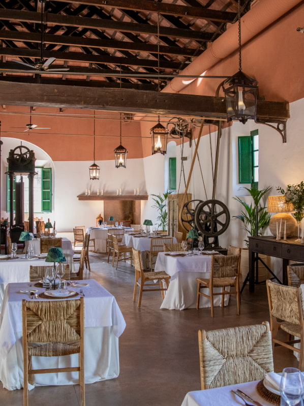 Beautiful room of the restaurant, with period features