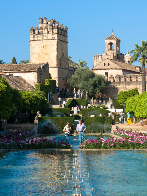 Gardens and medieval architecture in one of the most important monuments in Cordoba.